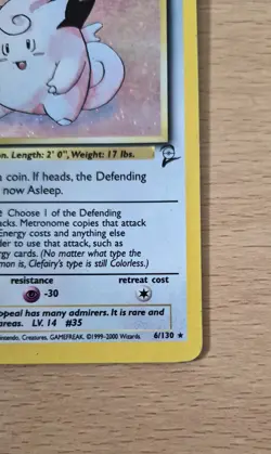 Pokemon TCG Base Set 2 Clefairy Holo Rare 6/130 - Image 4