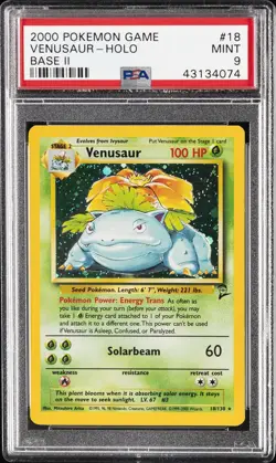 2000 POKEMON BASE SET 2 #18 VENUSAUR-HOLO PSA 9 - Image 1