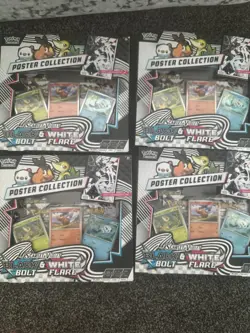 4x Pokemon TCG Black Bolt and White Flare Poster Collection brand new - Image 1