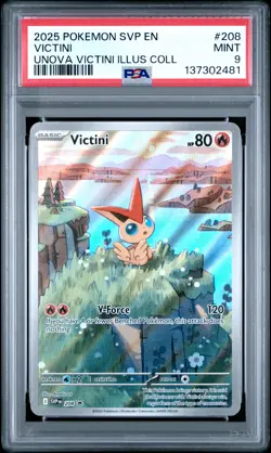 2025 POKEMON SVP EN-SV BLACK STAR PROMO #208 VICTINI PSA 9 - Image 1