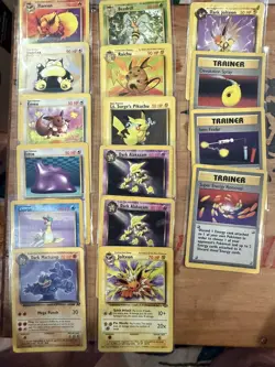Vintage Pokemon WOTC lot 16 rares! Snorlax Flareon Jolteon Dark Machamp MP/HP/DM - Image 1