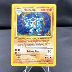 Pokemon tcg Machamp 1st Edition Base Set Holo Rare 8/102 100 HP - Image 1