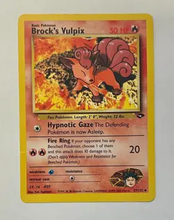 Pokemon TCG Gym Challenge Unlimted Brock's Vulpix 37/132 LP FREE SHPPING! - Image 1