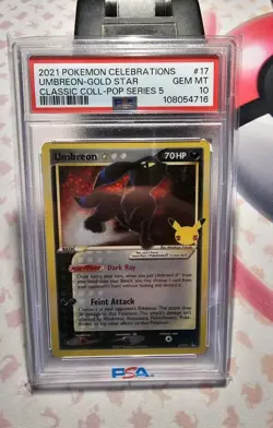 2021 Pokemon Celebrations Umbreon Gold Star 17/17 PSA 10 GEM MINT - Image 1