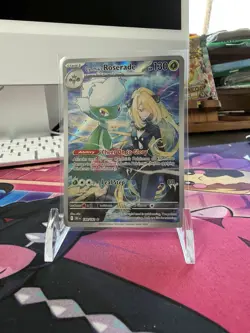 Pokemon TCG Destined Rivals Cynthia’s Roserade 184/182 Illustration Rare - Image 1