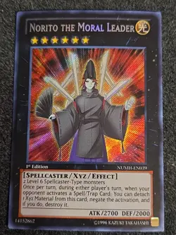 Norito the Moral Leader NUMH-EN039 1st Edition NM Yu-Gi-Oh! Secret Rare - Image 1