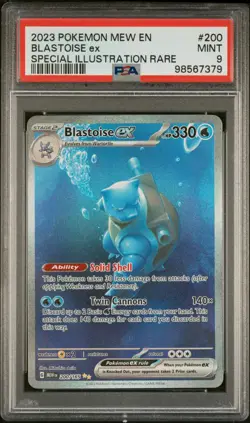 2023 Pokemon 151 Blastoise Ex Special Illustration Rare PSA 9 CRACK IN SLAB - Image 1
