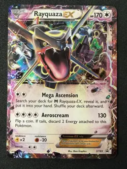 Pokemon TCG Rayquaza EX XY69 Full Art Holo Black Star Promo Card 2015 - Image 1