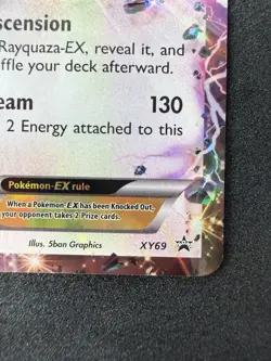 Pokemon TCG Rayquaza EX XY69 Full Art Holo Black Star Promo Card 2015 - Image 3