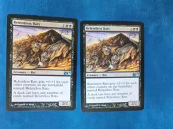 Relentless Rats X2 Magic 2011 2010, LP, Magic the Gathering MTG TWO COPIES - Image 1