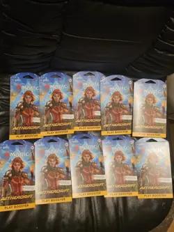 Magic Aetherdrift Sleeved Play Booster Packs! 10 Pack Lot! New Factory Sealed - Image 1