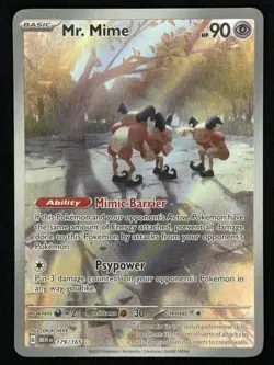 Pokemon TCG Mr. Mime 179/165 Illustration Rare Holo Scarlet & Violet 151 NM - Image 1