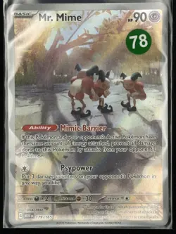 Pokemon TCG Mr. Mime 179/165 Illustration Rare Holo Scarlet & Violet 151 NM - Image 3