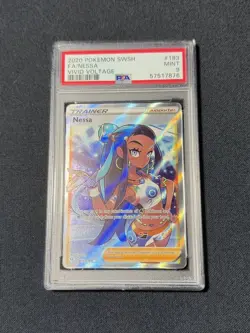 2020 Pokemon - Sword & Shield - Vivid Voltage - Full Art - Nessa #183 - PSA 9 - Image 1