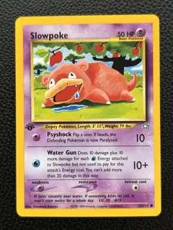Pokemon Slowpoke Common 1st Edition Neo Genesis 073/111 NM Light Crease - Image 1