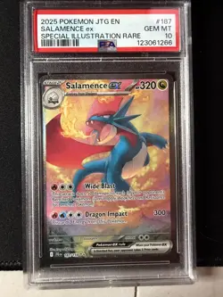 PSA 10 SALAMENCE EX POKEMON 187/159 JTG EN-JOURNEY TOGETHER - Image 1