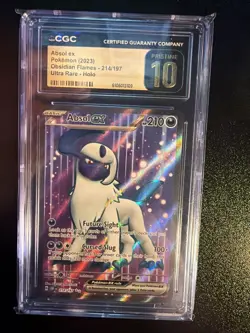 Absol EX Full Art Ultra Rare #214 - CGC Pristine 10 - Obsidian Flames - Pokemon - Image 1