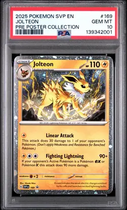 2025 POKEMON SVP EN-SV BLACK STAR PROMO #169 JOLTEON PSA 10 - Image 1