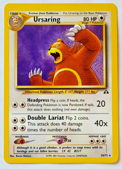 Pokemon TCG: Ursaring Neo Discovery #34/75 Near Mint - Mint - Image 1