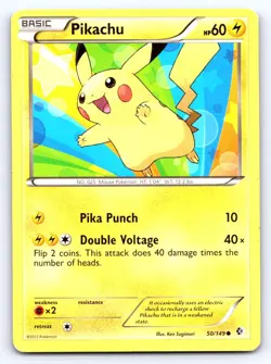 Pikachu 50/149 Common Boundaries Crossed Pokemon Moderately Played - Image 1