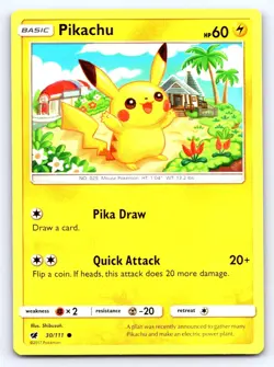 Pikachu 30/111 Common Crimson Invasion Pokemon Lightly Played - Image 1