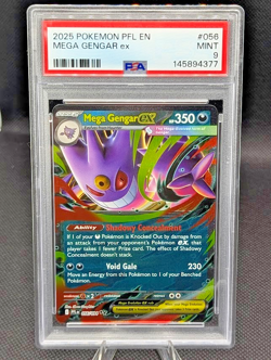 2025 POKEMON PFL EN-PHANTASMAL FLAMES #056 MEGA GENGAR EX PSA 9 - Image 1