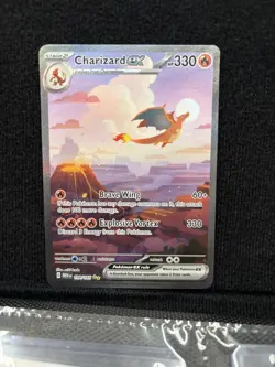 Pokemon Charizard ex alt Art Secret Rare Holo 330 HP MEW 199/165 151 collection - Image 1