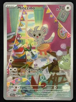 Pokemon TCG Minccino 182/162 Temporal Forces Illustration Rare NM - Image 1