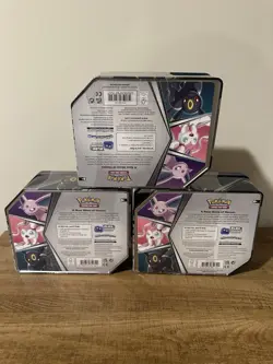 Pokemon TCG V HEROES Tins Set of 3 Espeon Sylveon Umbreon FACTORY SEALED! - Image 2