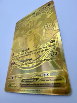 2025 Pokemon Mega Evolution Mega Lucario EX 188/132 Gold Hyper Rare - Image 4