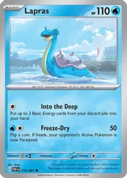 Lapras - 016/091 - Common - Reverse Holo NM, English Pokemon Paldean Fates - Image 1