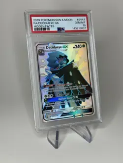 Pokemon Decidueye GX Full Art Holo SV47/SV94 Hidden Fates PSA 10 2019 - Image 1