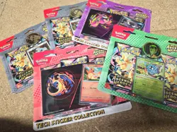 x5 Pokemon Ascended Heroes Sealed Tech Sticker Charmander Larrys Erikas Gastly - Image 1