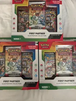 3 X Pokemon TCG First Partner Illustration Collection Series 3 New Sealed - Image 1