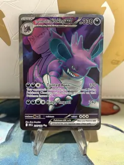 Team Rocket's Nidoking EX 216/182 Pokemon Destined Rivals Scarlet & Violet NM - Image 1