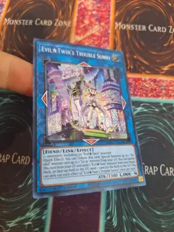 Yugioh Evil Twin's Trouble Sunny MP22-EN216 Prismatic Secret Rare 1st Edition NM - Image 2