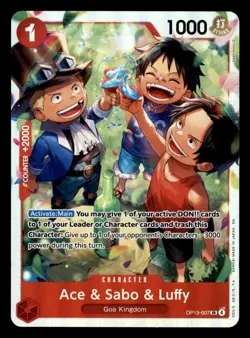 Ace & Sabo & Luffy OP13-007 SR OP13 Carrying On His Will One Piece Near Mint - Image 1