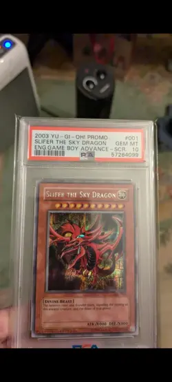2003 YUGIOH GBI-001 SLIFER THE SKY DRAGON SECRET RARE HOLO PSA 10 GEM MINT - Image 1