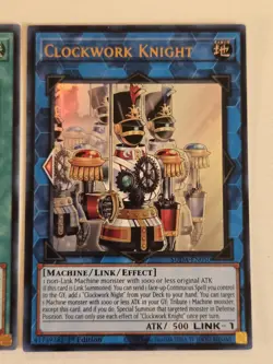 Clockwork Knight SUDA-EN050 + Clockwork Night RA03-EN071 Ultra Rare Yugioh Set - Image 2
