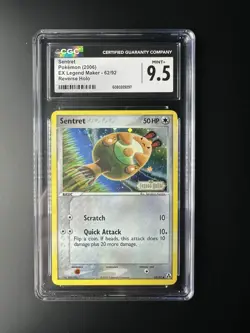 2006 Pokemon EX Legend Maker Sentret 62/92 Reverse Holo CGC 9.5 MINT - Image 1