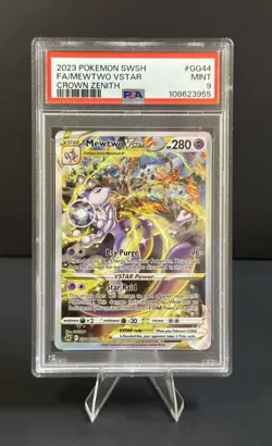 2023 Pokemon SWSH Crown Zenith Mewtwo VSTAR #GG44 PSA MINT 9 - Image 1