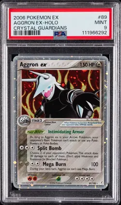 2006 POKEMON EX CRYSTAL GUARDIANS #89 AGGRON EX-HOLO PSA 9 - Image 1