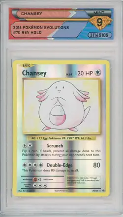2016 Pokemon Evolutions CHANSEY #70/108 Reverse Holo 💎 DSG 9 Mint - Image 1