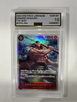 One Piece CCG Edward Newgate The Best OP02-004 (AGS 10) Full Art Holo Card - Image 1