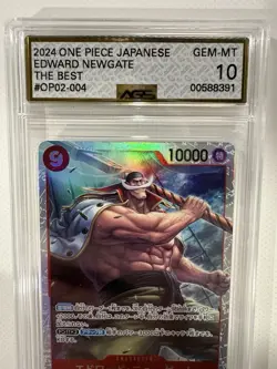 One Piece CCG Edward Newgate The Best OP02-004 (AGS 10) Full Art Holo Card - Image 4