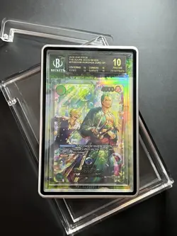 ONE PIECE OP-14 RORONOA ZORO SP ALT ART BGS BLACK LABEL 10 ENGLISH - Image 1