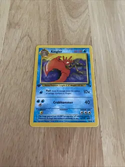 KINGLER Fossil Series POKEMON Non-Holo 1st Edition 1999 Trading Card 38/62 - Image 2