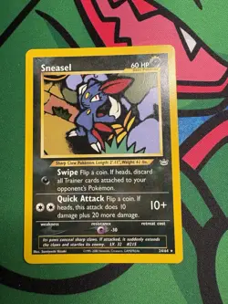 Pokemon TCG Sneasel Neo Revelation Card 24/64 Unlimited Rare, LP Condition - Image 1