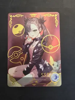 Marnie Pokemon Trainer Anime Goddess Story Doujin SSR Card Holo Gold Foil NM - Image 1