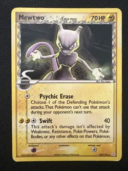 1x Mewtwo 24/110 EX Holon Phantoms Non-Holo Pokemon Card Delta Species - Image 1